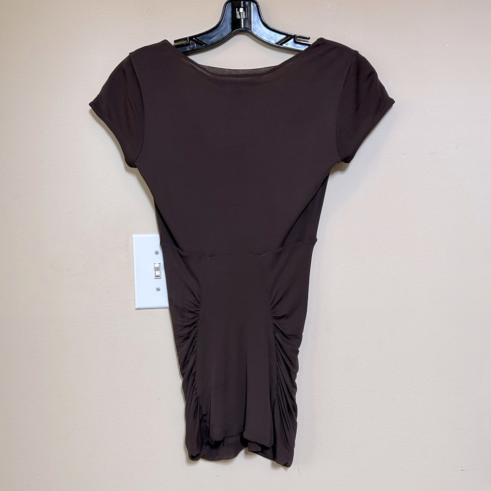 NWT - Gucci - Cap Sleeve Brown Blouse - Small - Picture 2 of 3